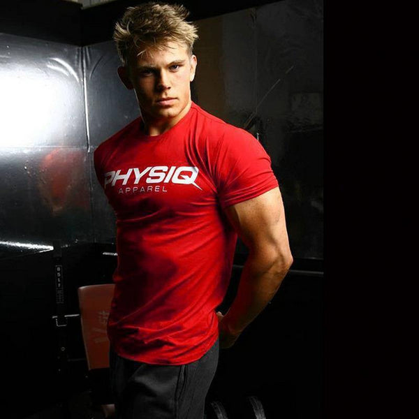 Men Short Sleeve O-Neck T-shirt Gyms Fitness Workout Cotton T Shirt Summer Man Casual Fashion Slim Tees Tops Clothing Costume