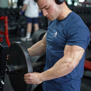 Men Short Sleeve Printing T-shirt Gyms Fitness Bodybuilding Cotton Tops Male Casual Fashion Slim Tee Jogger Man Workout Clothing
