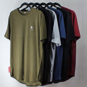 Men Short Sleeve Solid T-shirt Gyms Fitness Bodybuilding Cotton Tops Male Casual Fashion Tight Tee Jogger Workout Brand Clothing