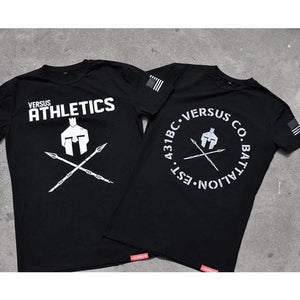 Men Short Sleeve T-shirt Gyms Fitness Bodybuilding Cotton T Shirt Summer Male Casual Print Slim Tee Tops Workout Brand Clothing