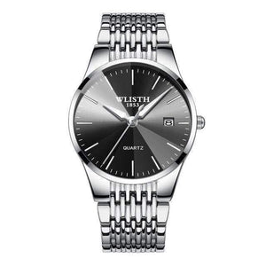 Planet Gates Men Silver Black Watch Simple Business Women's Watches Waterproof Men Watch Black Ultra-Thin Lover Clock sevgili saati montre