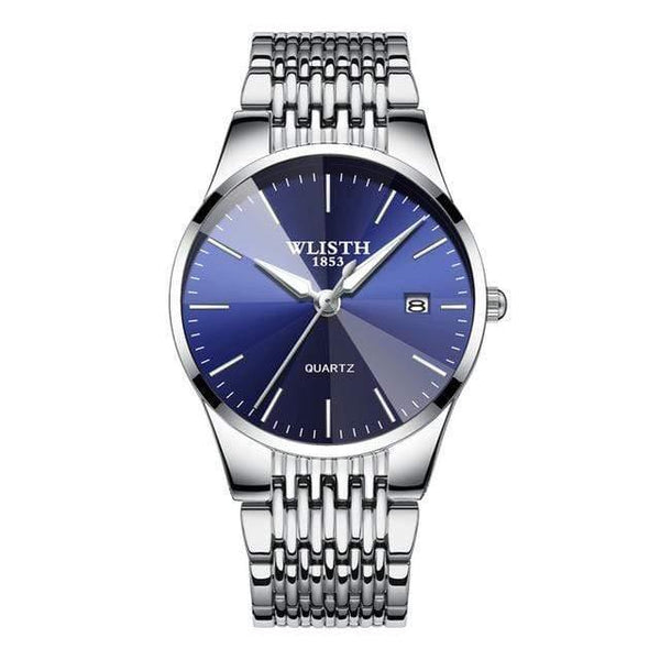 Planet Gates Men Silver Blue Watch Simple Business Women's Watches Waterproof Men Watch Black Ultra-Thin Lover Clock sevgili saati montre