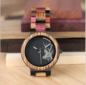Planet Gates Men Size 42mm / United States Couple Wooden Watches Men Women Quartz Lover's Wrist watch Ladies Elk Deer Quartz Wrist Watch gift erkek kol saati