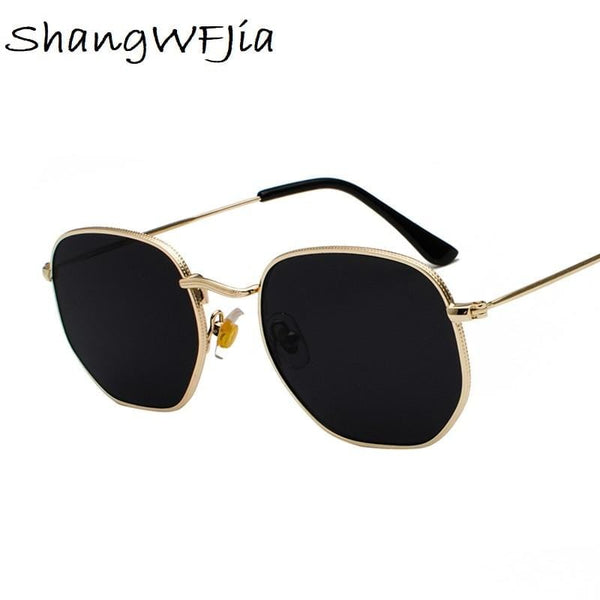 Planet Gates Men Sunglases Hexagon Sun glasses NEW Women Metal Frame Fishing Glasses Gold tea Eyewear lentes de sol hombre okulary UV400