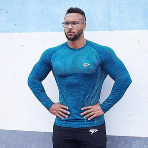 Men Tight Long Sleeve T-shirt Man Gyms Fitness Jogger Workout Quick Dry T Shirt Male Tees Tops Brand Clothing