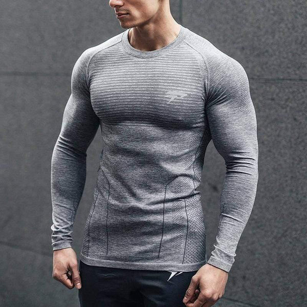 Men Tight Long Sleeve T-shirt Man Gyms Fitness Jogger Workout Quick Dry T Shirt Male Tees Tops Brand Clothing