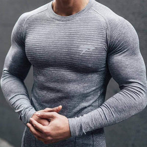 Men Tight Long Sleeve T-shirt Man Gyms Fitness Jogger Workout Quick Dry T Shirt Male Tees Tops Brand Clothing