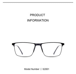 Planet Gates Men Titanium Alloy Glasses Frame Fashion Male Square Ultralight Eye Myopia Prescription Eyeglasses S2001