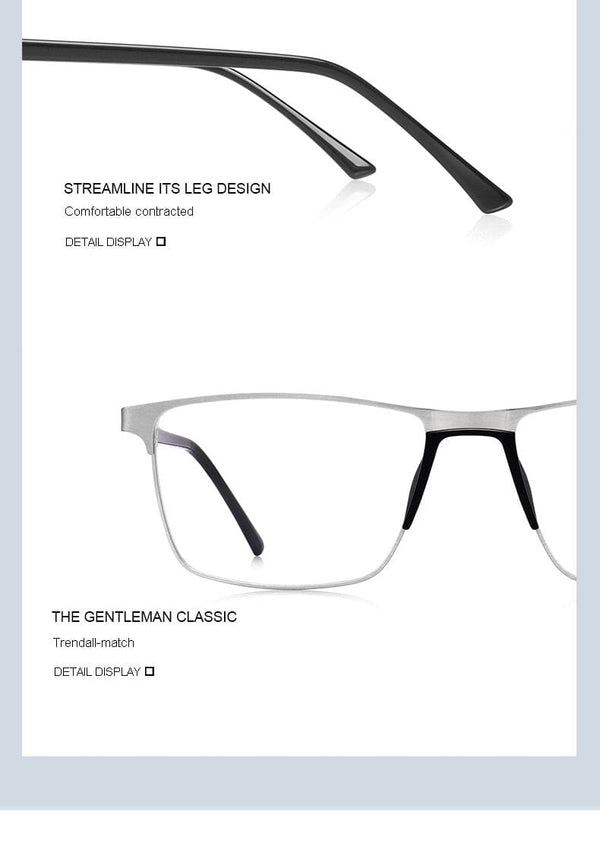 Planet Gates Men Titanium Alloy Glasses Frame Fashion Male Square Ultralight Eye Myopia Prescription Eyeglasses S2001