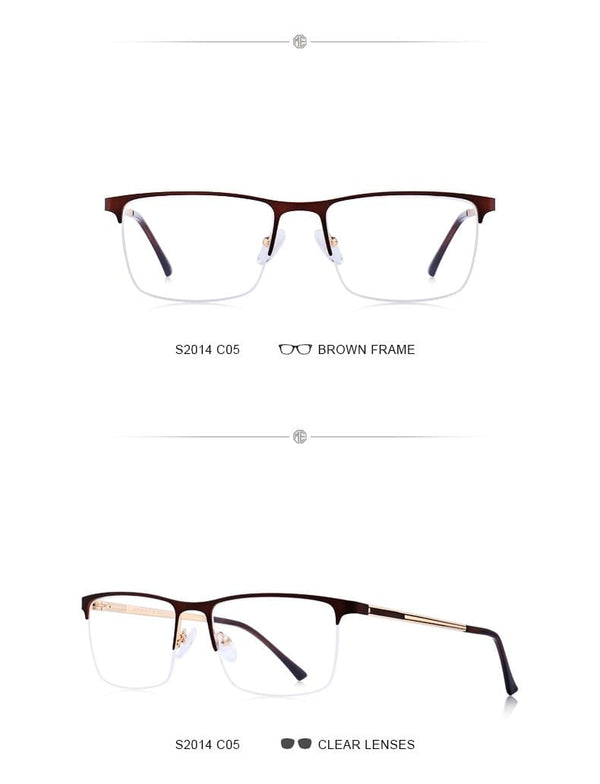 Planet Gates Men Titanium Glasses Frame Ultralight Square Eye Myopia Prescription Eyeglasses Male Half Optical Frame S2014