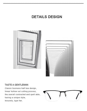 Planet Gates Men Titanium Glasses Frame Ultralight Square Eye Myopia Prescription Eyeglasses Male Half Optical Frame S2014