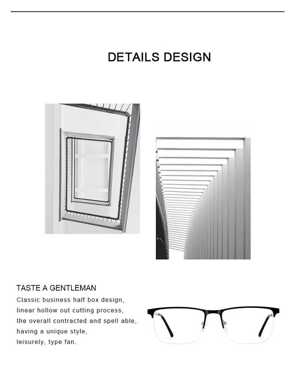 Planet Gates Men Titanium Glasses Frame Ultralight Square Eye Myopia Prescription Eyeglasses Male Half Optical Frame S2014