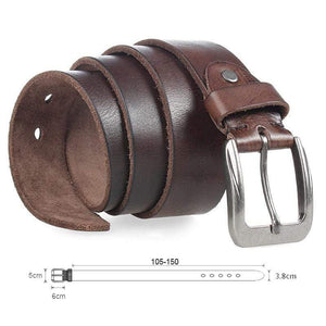 Men Top Layer Leather  Casual High Quality Belt Vintage Design Pin Buckle Genuine Leather Belts For Men Original Cowhide