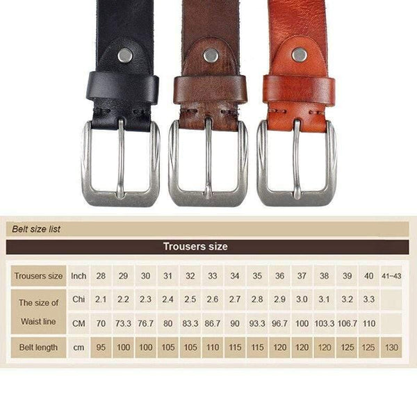 Men Top Layer Leather  Casual High Quality Belt Vintage Design Pin Buckle Genuine Leather Belts For Men Original Cowhide