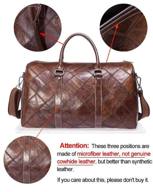 Planet Gates Men Travel Bag for Luggage Men Genuine Leather Duffle Bag Suitcase Carry on Luggage Bags Big Weekend Bags Travel 8883