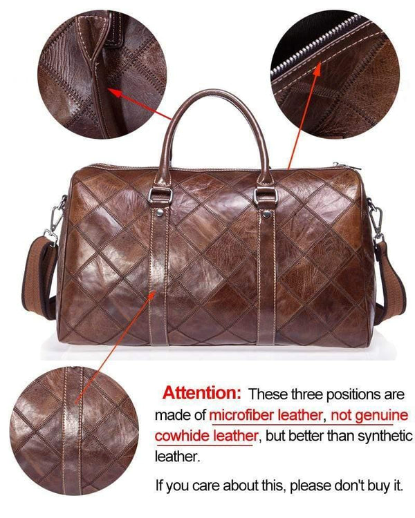 Planet Gates Men Travel Bag for Luggage Men Genuine Leather Duffle Bag Suitcase Carry on Luggage Bags Big Weekend Bags Travel 8883