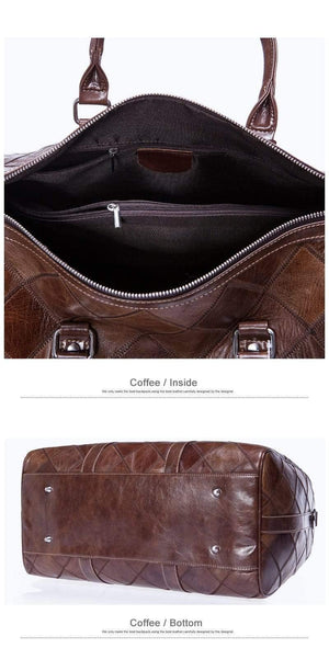 Planet Gates Men Travel Bag for Luggage Men Genuine Leather Duffle Bag Suitcase Carry on Luggage Bags Big Weekend Bags Travel 8883