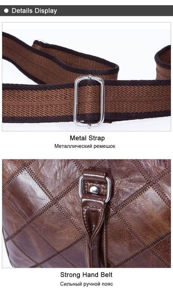 Planet Gates Men Travel Bag for Luggage Men Genuine Leather Duffle Bag Suitcase Carry on Luggage Bags Big Weekend Bags Travel 8883