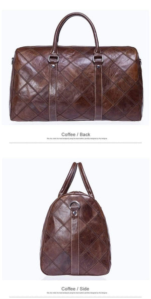 Planet Gates Men Travel Bag for Luggage Men Genuine Leather Duffle Bag Suitcase Carry on Luggage Bags Big Weekend Bags Travel 8883