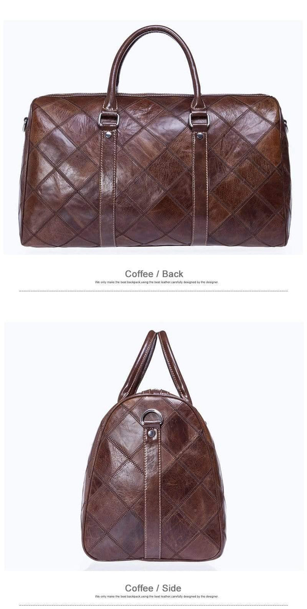 Planet Gates Men Travel Bag for Luggage Men Genuine Leather Duffle Bag Suitcase Carry on Luggage Bags Big Weekend Bags Travel 8883