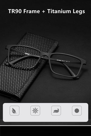 Planet Gates Men Ultralight Full Frame Plastic Titanium Myopia Glasses Frame Super Elastic Temples Fashion Prescription Glasses Frame HR8085