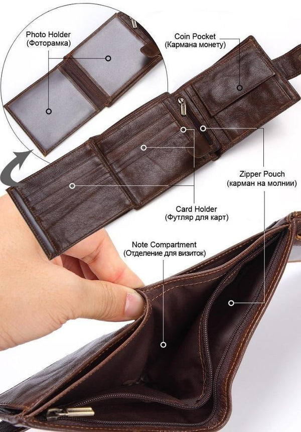 Planet Gates Men Wallet Genuine Leather Short Coin Purse Fashion Hasp Wallet For Male Portomonee with Card Holder Photo Holder