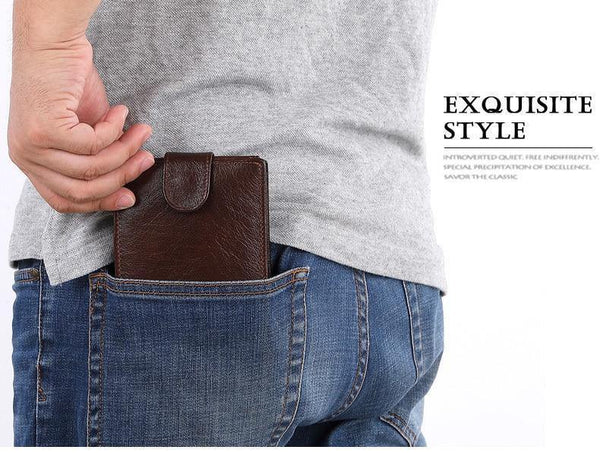 Planet Gates Men Wallet Genuine Leather Short Coin Purse Fashion Hasp Wallet For Male Portomonee with Card Holder Photo Holder