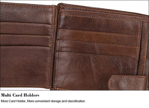 Planet Gates Men Wallet Genuine Leather Short Coin Purse Fashion Hasp Wallet For Male Portomonee with Card Holder Photo Holder