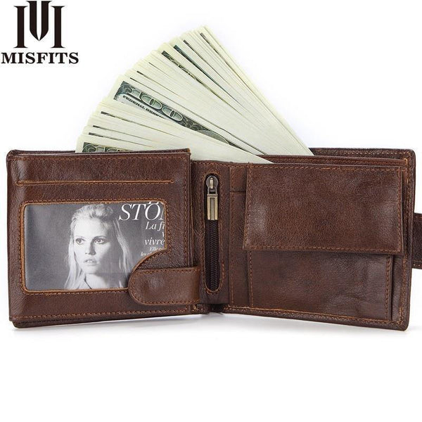 Planet Gates Men Wallet Genuine Leather Short Coin Purse Fashion Hasp Wallet For Male Portomonee with Card Holder Photo Holder