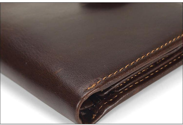 Planet Gates Men Wallet Oil Wax Cowhide Genuine Leather Wallets Coin Purse Clutch Hasp Open Top Quality Retro Short Wallet 13.5cm