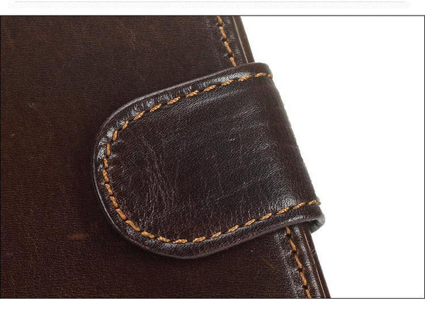 Planet Gates Men Wallet Oil Wax Cowhide Genuine Leather Wallets Coin Purse Clutch Hasp Open Top Quality Retro Short Wallet 13.5cm