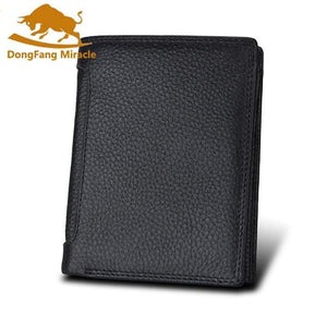 Planet Gates Men Wallet Soft Genuine Leather Wallet Big Capacity Purse Vintage Coin Pocket RFID Brush Card Holder Vertical Wallet