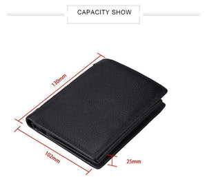 Planet Gates Men Wallet Soft Genuine Leather Wallet Big Capacity Purse Vintage Coin Pocket RFID Brush Card Holder Vertical Wallet