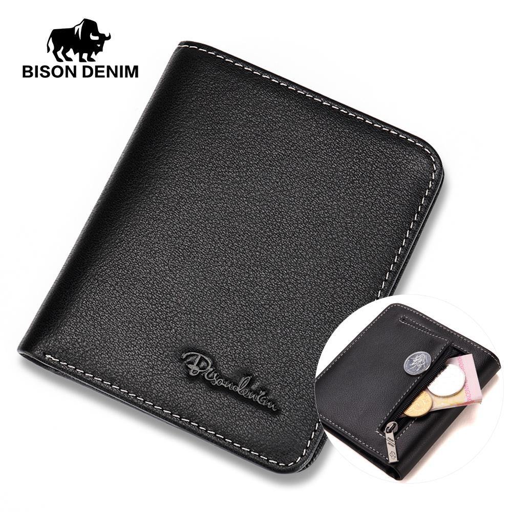 Planet Gates Men Wallets Black Genuine Leather Purse For Men Business Card Holder Men's Wallet Mini N4429