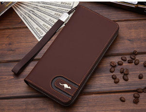 Planet Gates Men Wallets Famous Brand kangaroo Men Long Wallet Clutch Male Wrist Strap Wallet Big Capacity Phone Bag Card Holder