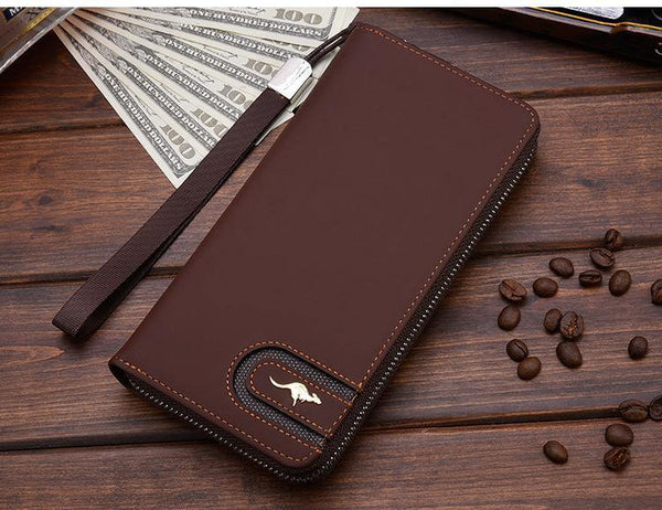 Planet Gates Men Wallets Famous Brand kangaroo Men Long Wallet Clutch Male Wrist Strap Wallet Big Capacity Phone Bag Card Holder