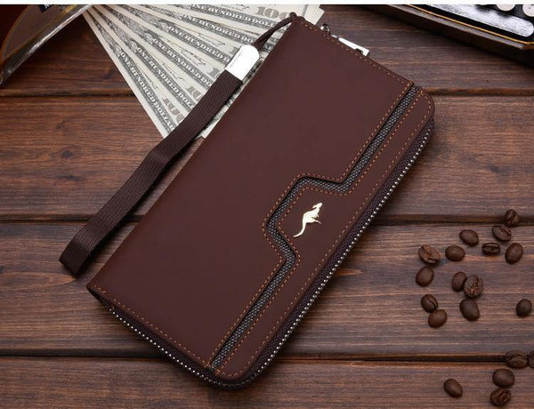 Planet Gates Men Wallets Famous Brand kangaroo Men Long Wallet Clutch Male Wrist Strap Wallet Big Capacity Phone Bag Card Holder