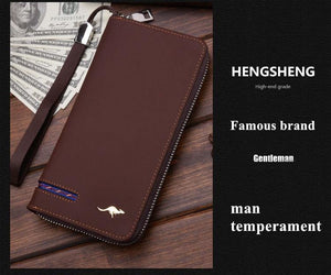 Planet Gates Men Wallets Famous Brand kangaroo Men Long Wallet Clutch Male Wrist Strap Wallet Big Capacity Phone Bag Card Holder