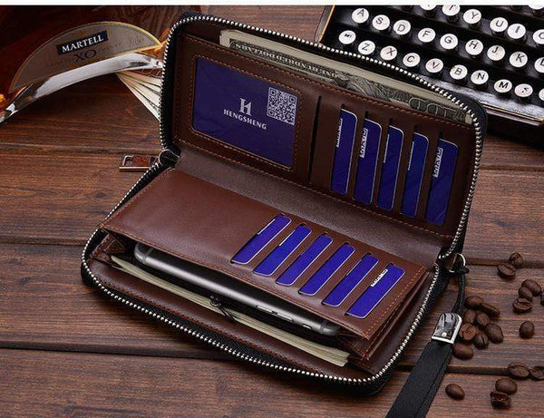 Planet Gates Men Wallets Famous Brand kangaroo Men Long Wallet Clutch Male Wrist Strap Wallet Big Capacity Phone Bag Card Holder