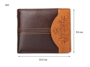 Planet Gates Men Wallets Genuine Leather Brand Wallet Short Patchwork Leather Purse with Zipper Coin Pocket