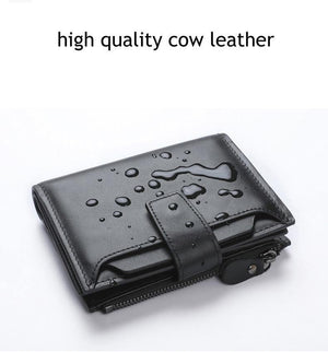 Planet Gates Men Wallets Genuine Leather Cow Leather High Quality Coin Purse 2019 Fashion Card Holder Man Zipper Wallets Short