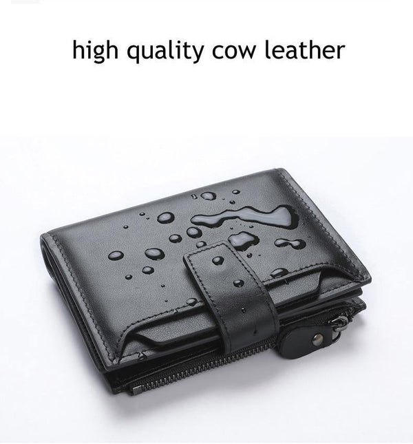 Planet Gates Men Wallets Genuine Leather Cow Leather High Quality Coin Purse 2019 Fashion Card Holder Man Zipper Wallets Short