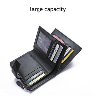 Planet Gates Men Wallets Genuine Leather Cow Leather High Quality Coin Purse 2019 Fashion Card Holder Man Zipper Wallets Short