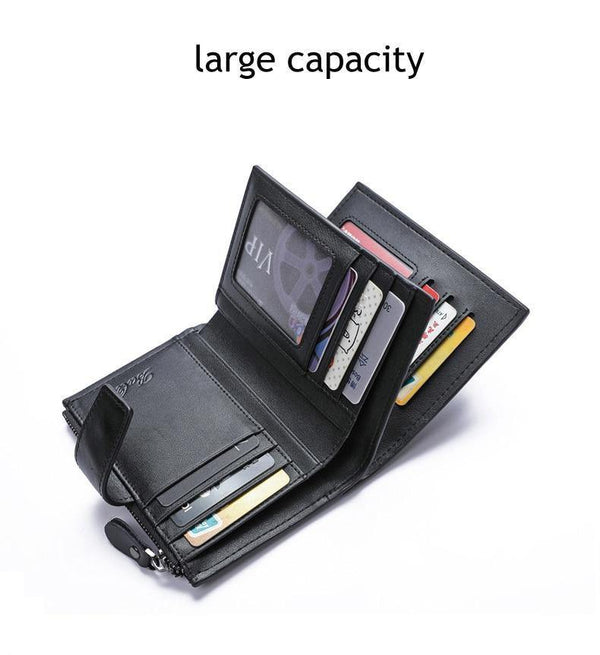 Planet Gates Men Wallets Genuine Leather Cow Leather High Quality Coin Purse 2019 Fashion Card Holder Man Zipper Wallets Short