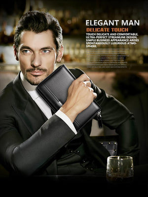 Planet Gates Men wallets with coin pocket long zipper coin purse for men clutch business Male Wallet Double zipper Vintage Large Wallet Purse