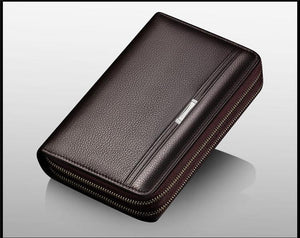 Planet Gates Men wallets with coin pocket long zipper coin purse for men clutch business Male Wallet Double zipper Vintage Large Wallet Purse