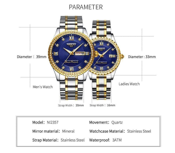 Planet Gates Men Watch 3 Couple Watch Mens Watches Top Brand Luxury Quartz Watch Women Clock Ladies Dress Wristwatch Fashion Casual Lovers Watch