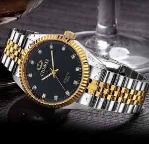 Planet Gates Men Watch Silver Between the Gold Rhinestone Lover's Wristwatch Nail Strap Classic Retro Man Women Business Watch
