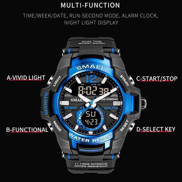 Planet Gates Men Watches Fashion Sport Super Cool Quartz LED Digital Watch 50M Waterproof Wristwatch Men's Clock Relogio Masculino
