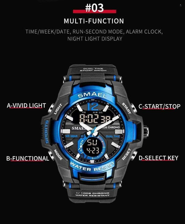 Planet Gates Men Watches Fashion Sport Super Cool Quartz LED Digital Watch 50M Waterproof Wristwatch Men's Clock Relogio Masculino